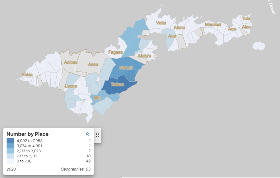 US Census Bureau Map of American Samoa Populaiton